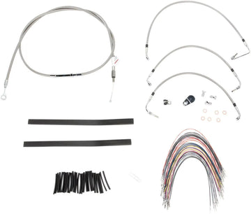 harley davidson flhtc [BURLY BRAND] - Complete stainless steel handlebar cable/brake line kit - 0