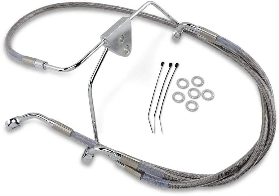 harley davidson flhtc [DRAG SPECIALTIES] - Stainless steel extended brake line kit