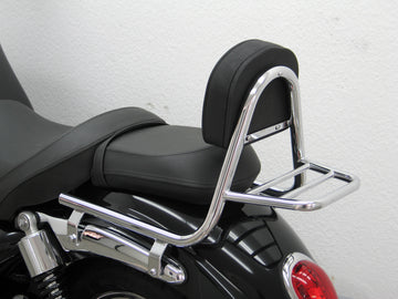 Triumph Rocket III Roadster [2010-2017] - Sissy Bar en pipe avec oreillers et porte-bagages