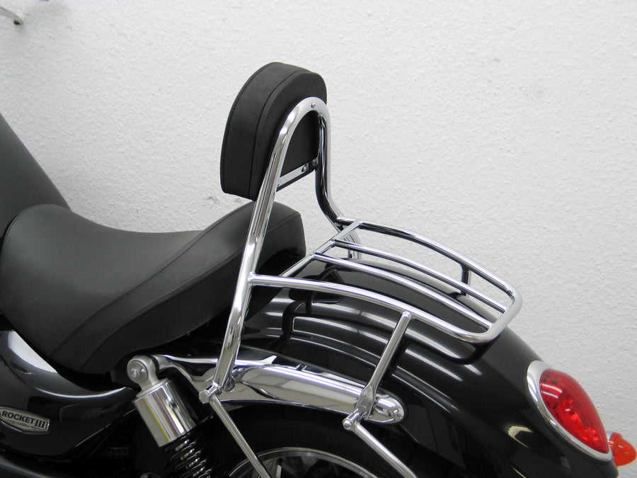 Triumph Rocket III Roadster [2010-2017] - Sissy Bar conducteur avec coussin et porte-bagages