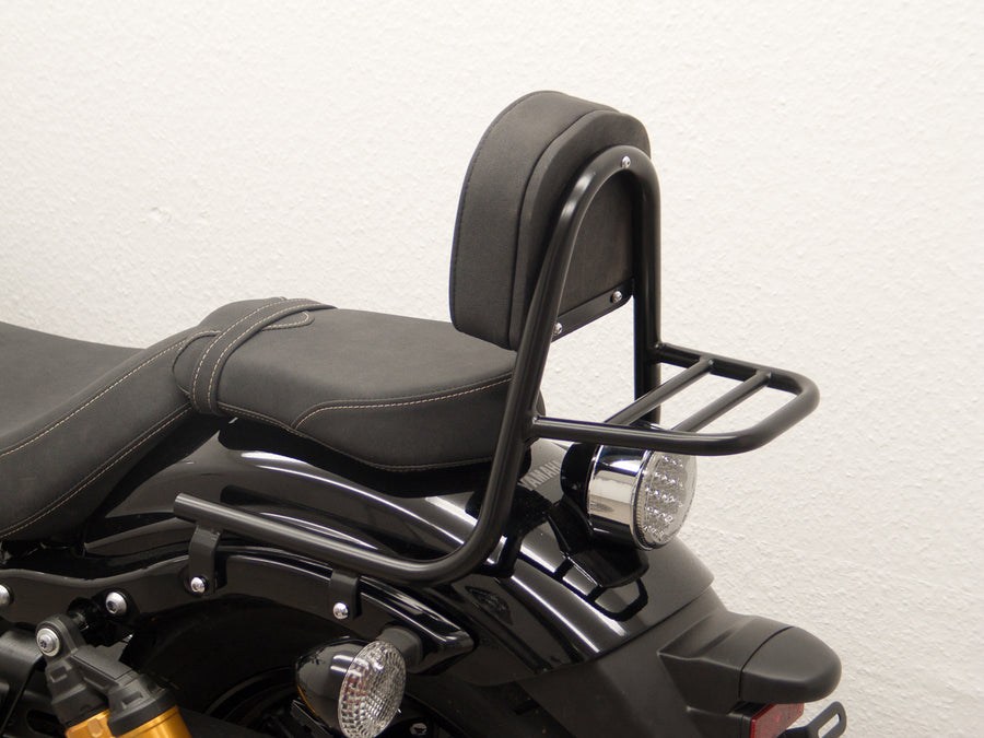 Yamaha XV 950 R [2013-2020] - Sissybar aus Rohr mit Kissen und Gepäckträger, schwarz