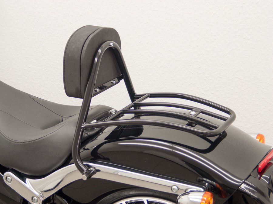 Harley Davidson Breakout (FXSB) 2013-2017 [2013-2017] -Driver Sissy Bar avec oreillers et porte-bagages, noir