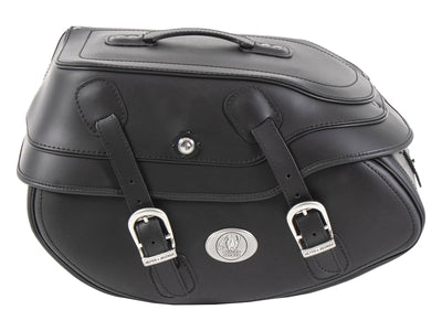 Motorradtasche [Hepco & Becker] - Leder Buffalo schwarz links – Rohrpacktaschenhalter
