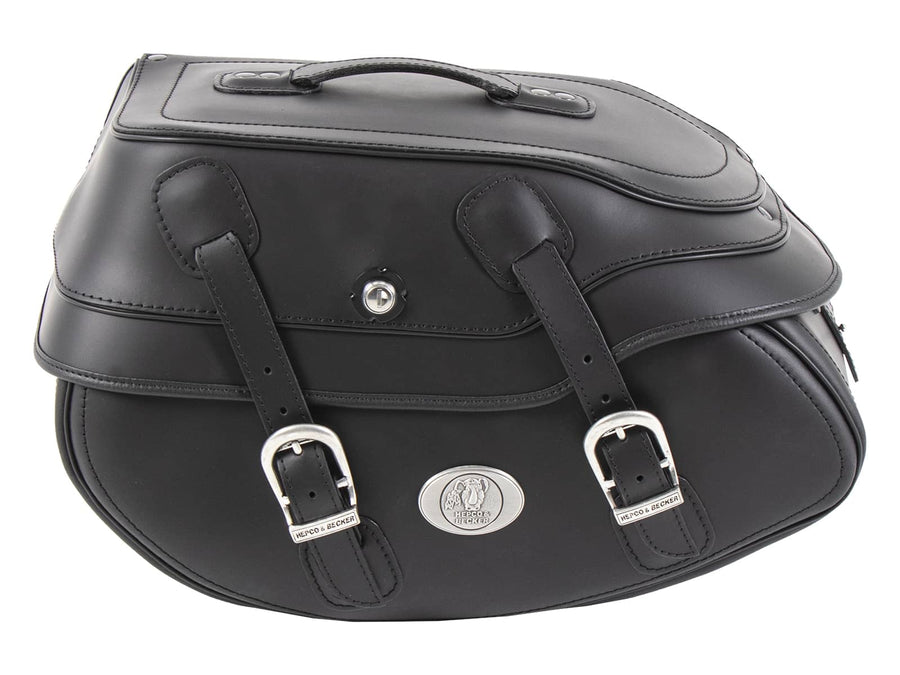 Sacoche moto [Hepco & Becker] - Cuir Buffalo noir gauche - support de sacoche tube
