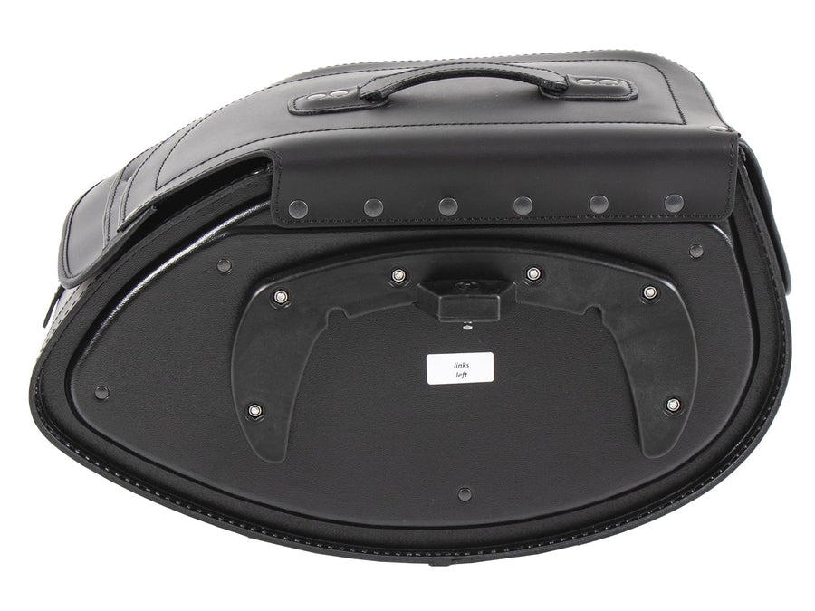 Sacoche moto [Hepco & Becker] - Cuir Buffalo noir gauche - support de sacoche tube