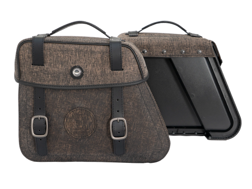 Motorradtasche [Hepco & Becker] - Ledertaschensatz Rugged Cutout 19 L inkl. Schnellverschluss – Cutout