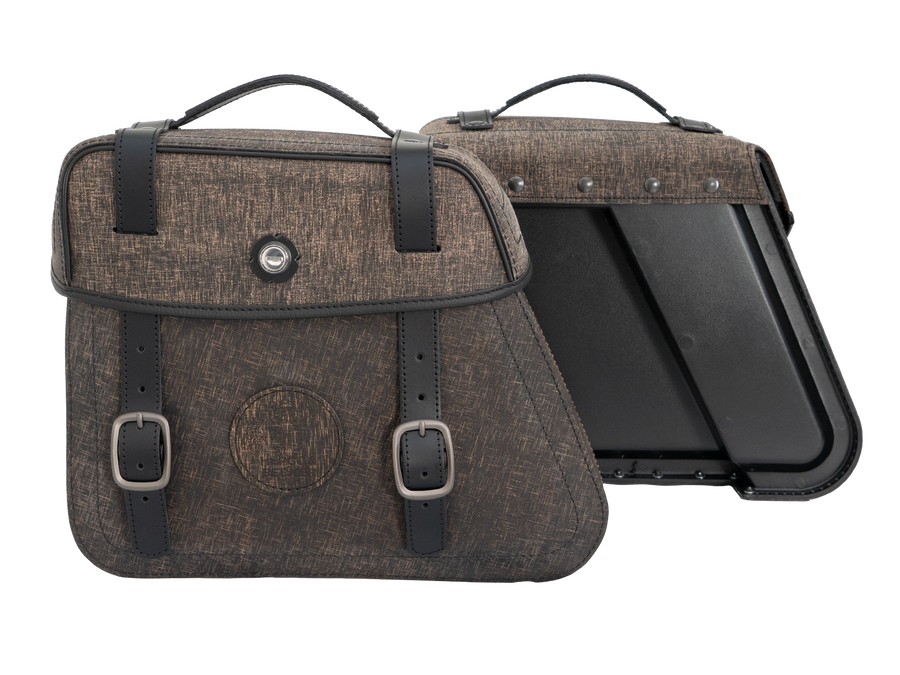 Motorradtasche [Hepco & Becker] - Ledertaschensatz Rugged Cutout 19 L inkl. Schnellverschluss – Cutout