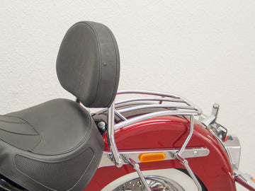 Harley Davidson Softail Deluxe (Milwaukee -eight 107/114) [2018] - Driver Sissy Bar avec un grand oreiller arrondi et des bagages à bagages