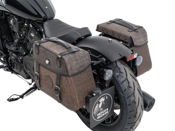 Indian Scout Sixty Classic [2025-2026] - Set: Ledertaschenhalter Cutout schwarz inkl. Rugged Ledertaschen braun
