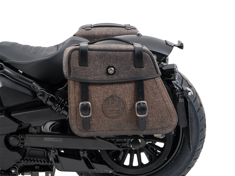 Indian Scout Sixty Classic [2025-2026] - Set: Ledertaschenhalter Cutout schwarz inkl. Rugged Ledertaschen braun