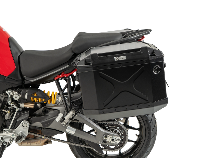 DUCATI Multistrada V2 [2025-2026] - Kofferträgerset Cutout schwarz inkl. Xplorer Cutout schwarz Kofferset