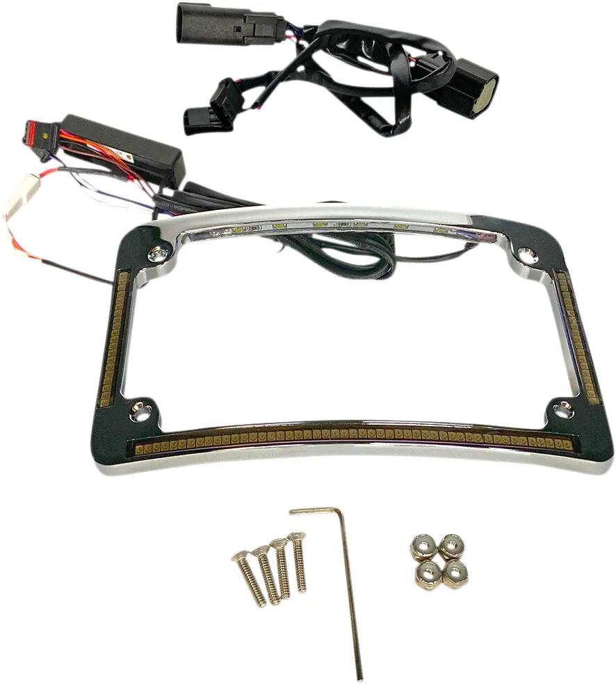 harley davidson fltruse [CUSTOM DYNAMICS] – Cadre de plaque d'immatriculation à rayon LED