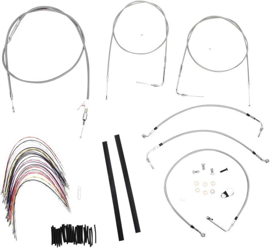 harley davidson flhri [BURLY BRAND] – Komplettes Edelstahl-Lenkerzug/Bremsleitungs-Kit