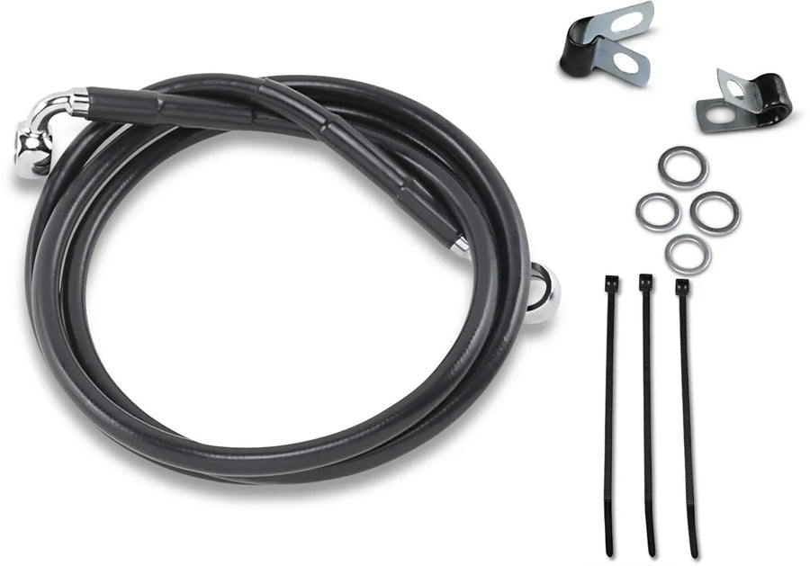 harley davidson fxsts [DRAG SPECIALTIES] – Verlängertes Bremsleitungs-Kit aus schwarzem Vinyl