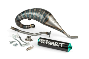 Derbi Senda X-Treme SM '05 - '10 50 2T D50B0 - Pot d'échappement R/T Haut Noir Turquoise