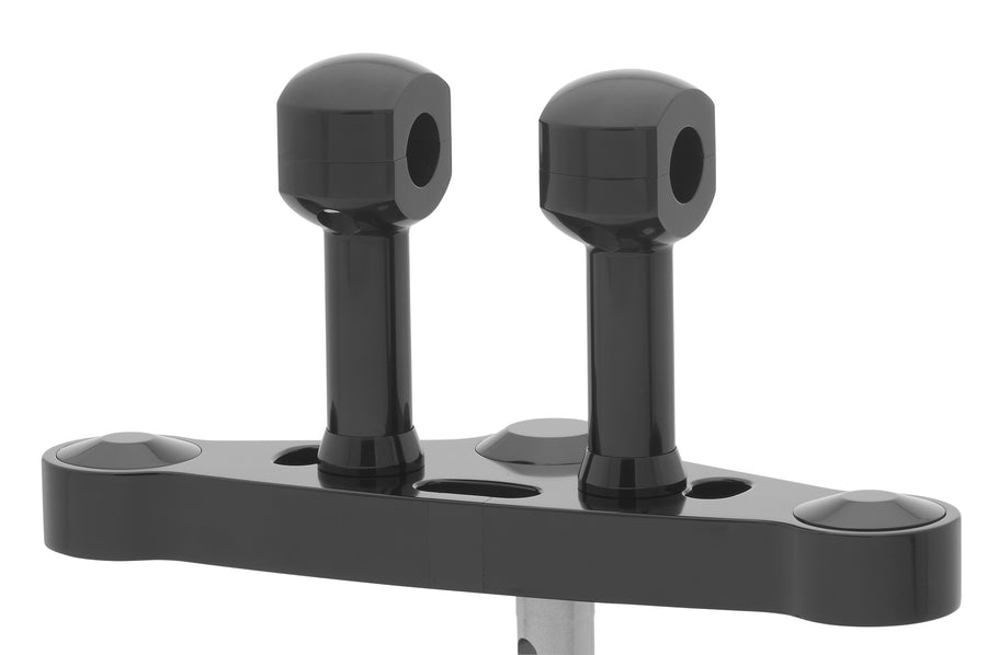 Alu-Riser für Lenker mit 31 - Alu-Riser für Lenker mit 31,75 mm (1 1/4′) Ø, 100 mm hoch, schwarz eloxiert. Mit 1/2″ UNC Gewinde.
