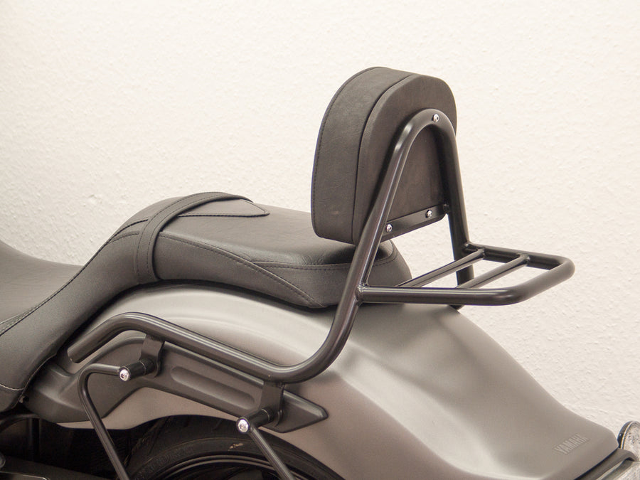 Yamaha XVS 1300 Custom [2014-2016] - Sissy Bar aus Rohr mit Kissen und Gepäckträger, schwarz