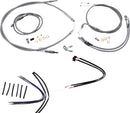 harley davidson fxsb [BURLY BRAND] - Complete stainless steel braided handlebar cable/brake line kit-1