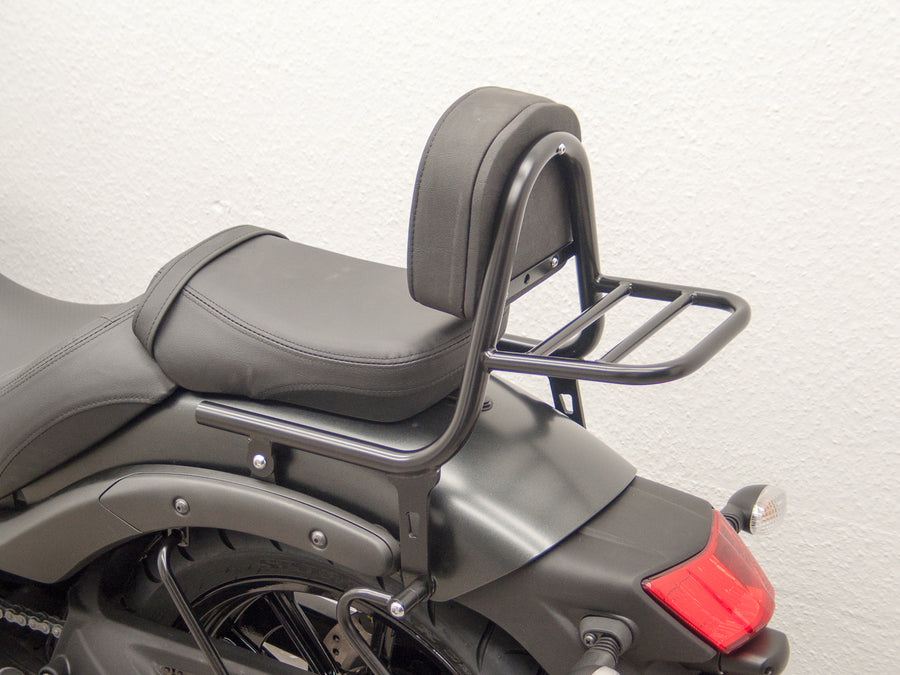 Kawasaki Vulcan S (EN650A) 2015-2020 et (EN650J) 2021- [2015-2020] - barre de sissy en tuyau avec des oreillers et des bagages, noir