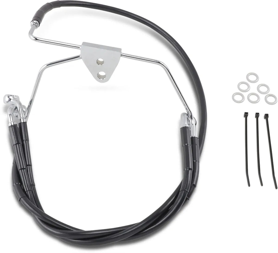 harley davidson flhtcui [DRAG SPECIALTIES] – Verlängertes schwarzes Vinyl-Bremsleitungs-Kit