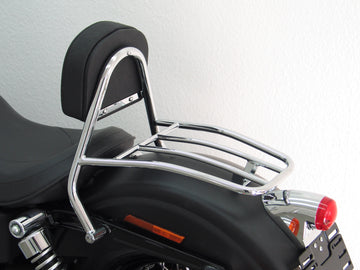 Harley Davidson Dyna Street Bob (FXDB) 2009-2013 [2009-2013] - Rider Sissy Bar avec coussin et porte-bagages