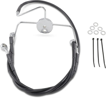 harley davidson flhri [DRAG SPECIALTIES] - Extended Black Vinyl Brake Line Kit - 0