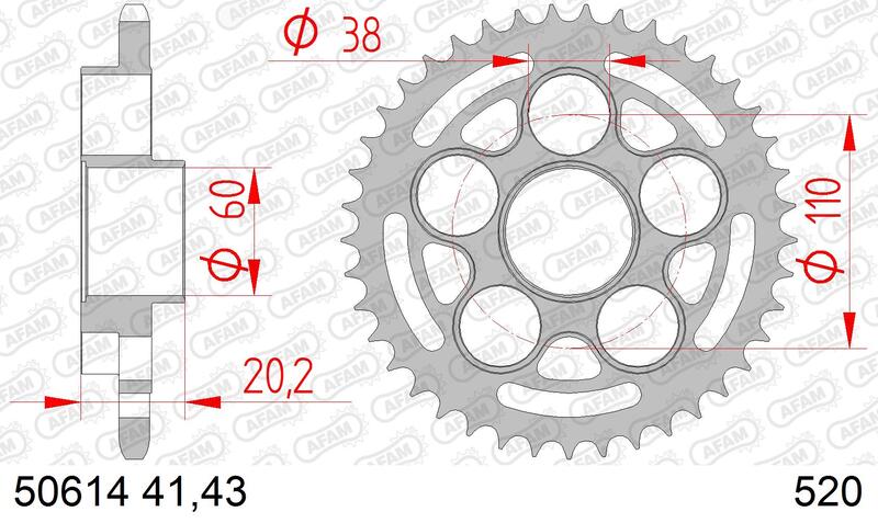 Hypermotard 950 [AFAM] - Kettenrad Stahl Standard - 520