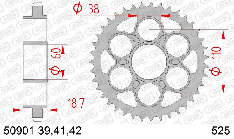 Ducati Monster 1200 [AFAM] - Pignon acier standard - 525
