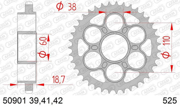 Ducati Monster 1200 [AFAM] - Pignon acier standard - 525