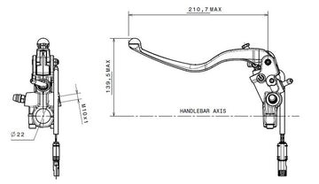 Ducati Monster 1200 [BREMBO] - Maître cylindre d'embrayage Ø15x19mm titane - 0