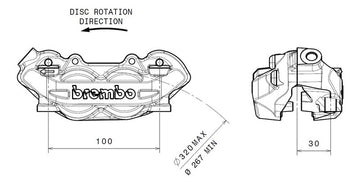 Aprilia Smv 1200 Dorsoduro [BREMBO] - Etrier de frein avant gauche P4 titane Ø32mm - 0
