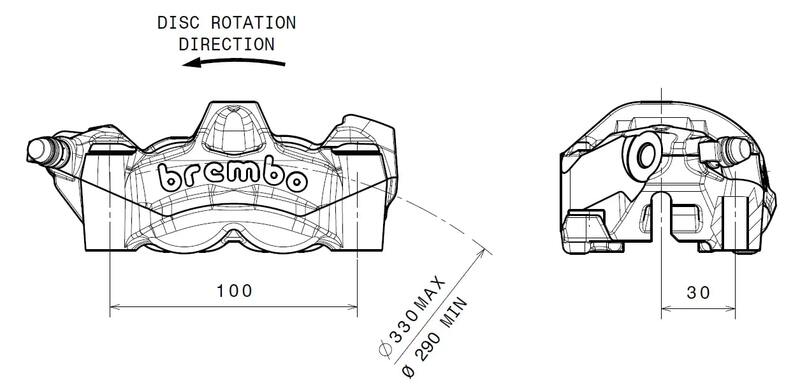 Ktm 1290 Superduke Gt [BREMBO] - M50 Bremssattel vorne links Titan Ø30mm