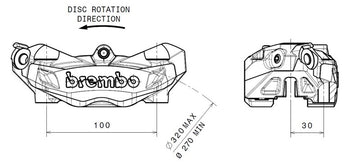 Triumph Speed ​​Twin 1200 [BREMBO] - M4 brake caliper front left titanium Ø32mm