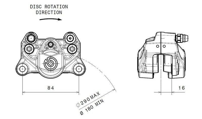 Hyperstrada 821 [BREMBO] - Etrier de frein arrière Ø34mm titane
