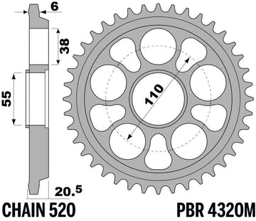 Ducati Hypermotard 950 [PBR] - Pignon aluminium renforcé - 520