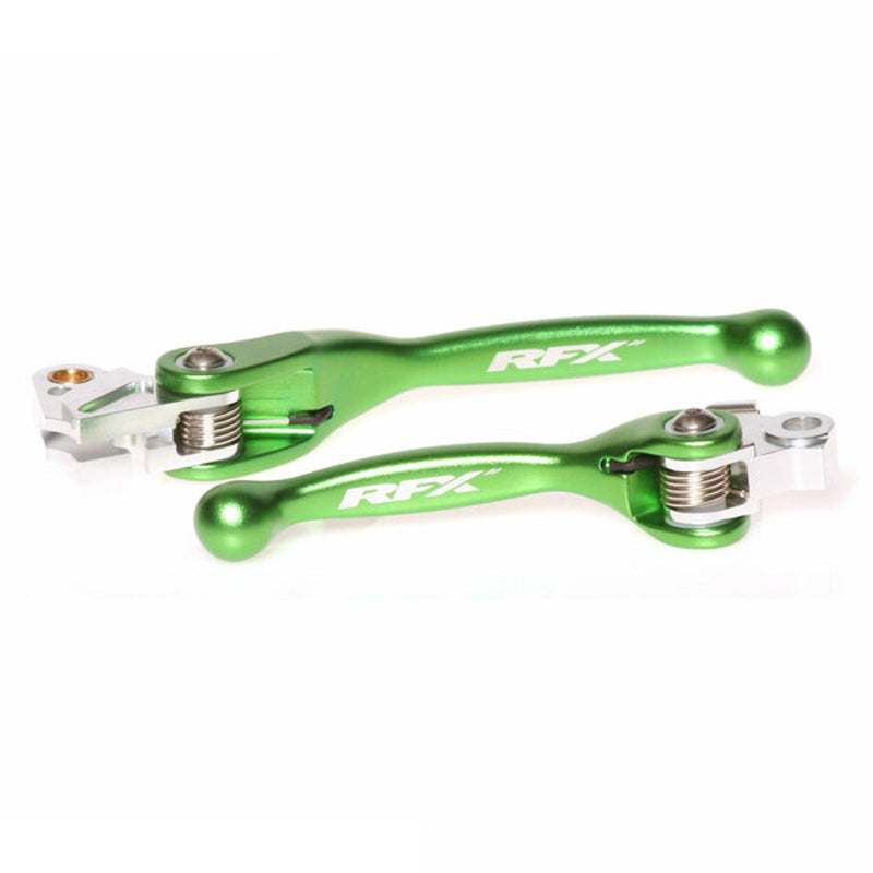 Kawasaki Kx 250 [RFX] - Race Forged Flexible Lever Set (Green) - Kawasaki KXF450