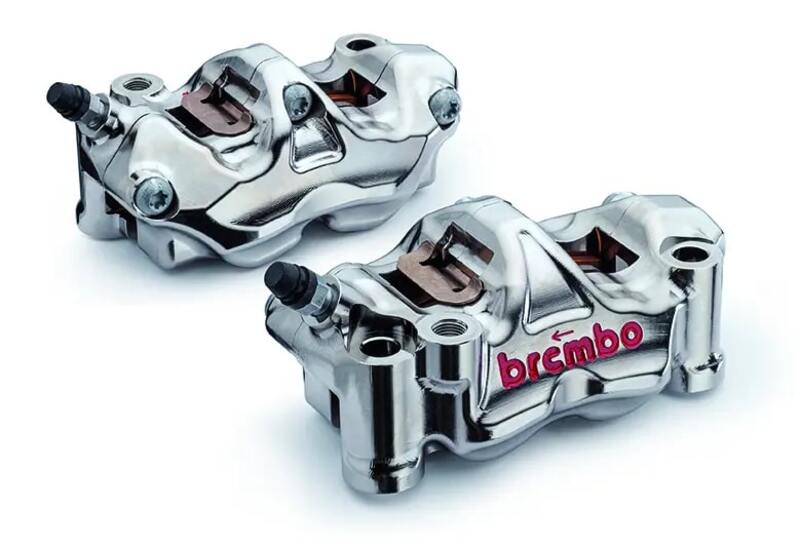 Ducati Monster 1200 [BREMBO RACING] - Paar GP4RX - 1mm Bremssättel (CNC-gefräst - verchromt) (mit Belägen)