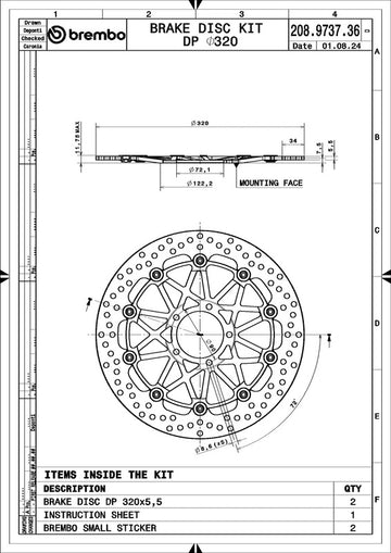 Ducati Hypermotard 939 [BREMBO RACING] - UPGRADE Supersport paire de disques de frein flottants – 208973736 - 0