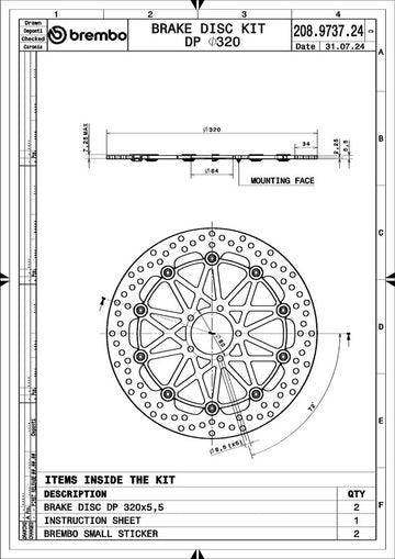 Ktm 1290 Superduke Gt [BREMBO RACING] - UPGRADE Disques de frein flottants ronds Supersport - par paire