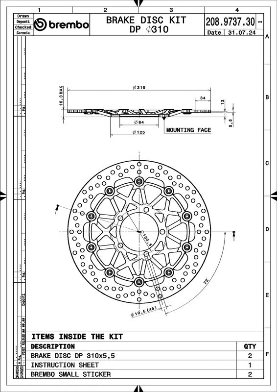 Triumph Daytona 675 [BREMBO RACING] - UPGRADE Supersport round floating brake discs - in pairs
