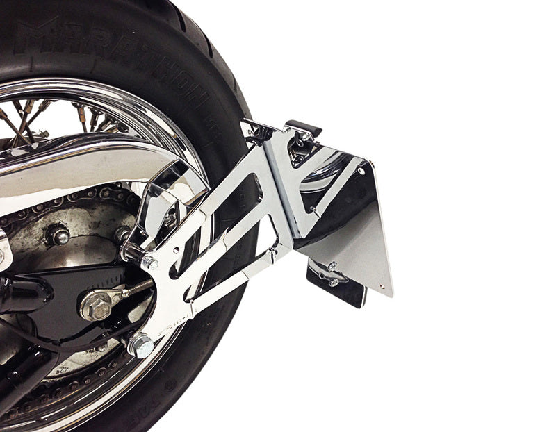 Kawasaki Vn 800 [BURCHARD EXCELLENCE] - Support de plaque d'immatriculation latéral avec certificat de pièces, Kawasaki VN 800 Vulcan /Classic, chromé