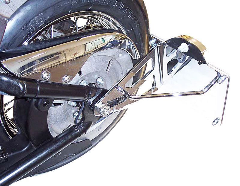 Kawasaki Vn 900 Cla [BURCHARD EXCELLENCE] - Support de plaque d'immatriculation latéral avec certificat de pièces, Kawasaki VN 900 Custom /Classic, chromé
