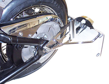Kawasaki Vn 900 [BURCHARD EXCELLENCE] - Seitlicher Kennzeichenhalter mit Teilegutachten, Kawasaki VN 900 Custom /Classic, chrom