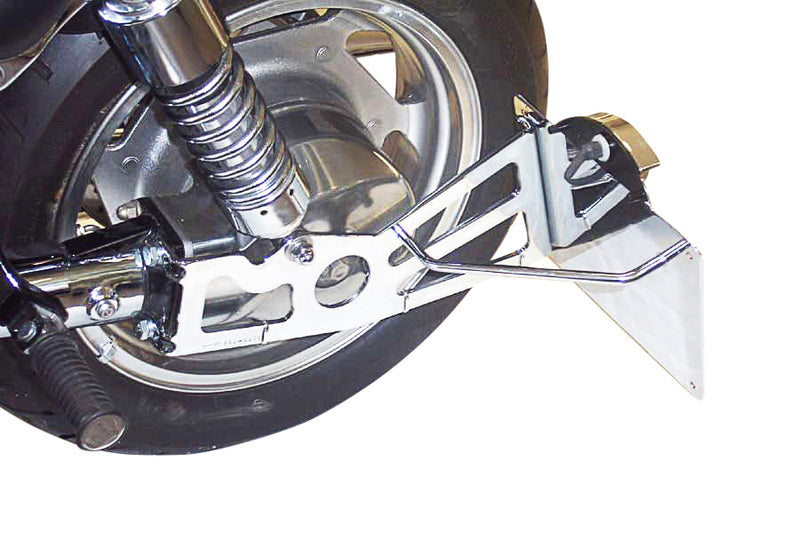 Kawasaki Vn 1600 Mean Streak [BURCHARD EXCELLENCE] - Seitlicher Kennzeichenhalter mit Teilegutachten, Kawasaki VN 1500 Mean Streak / Suzuki VZ 1600 Marauder, chrom