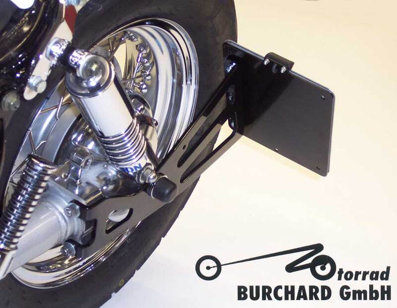 Yamaha Xv 750 Virago [BURCHARD EXCELLENCE] - Side license plate holder with parts certificate, Yamaha XV Virago, glossy black