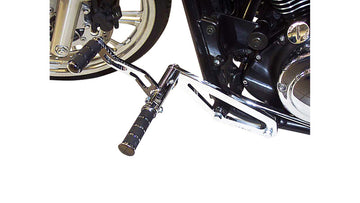 Kawasaki Vn 900 [BURCHARD EXCELLENCE] - vorverlegte Fußrastenanlage mit ABE, +17 cm, Kawasaki VN 900 Classic /Custom, Sundance gefräst, chrom