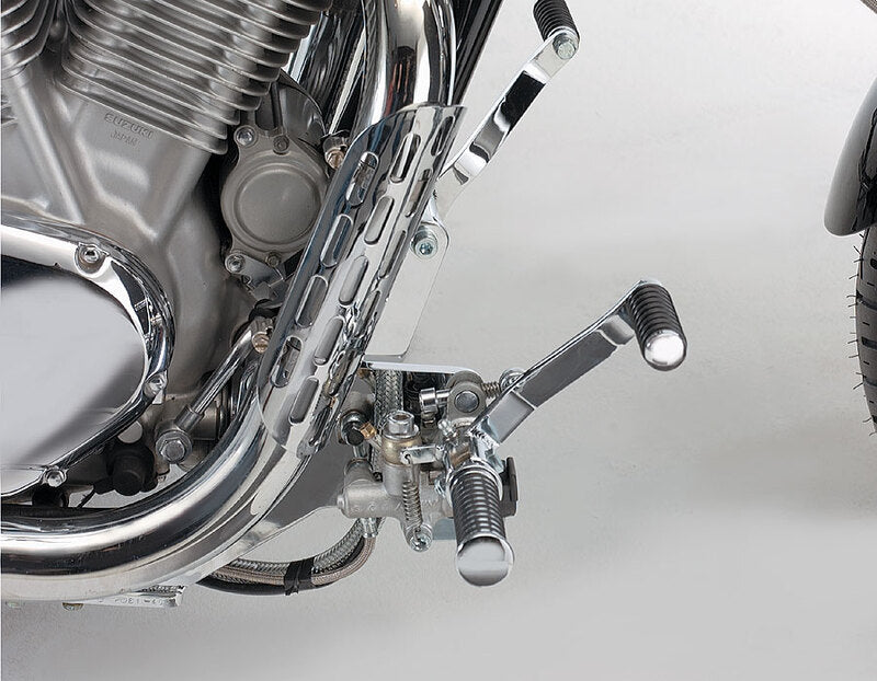 Suzuki Vs 1400 [BURCHARD EXCELLENCE] - vorverlegte Fußrastenanlage mit Teilegutachten, +25 cm, Suzuki VS 1400 Intruder, Sundance glatt, schwarz glänzend