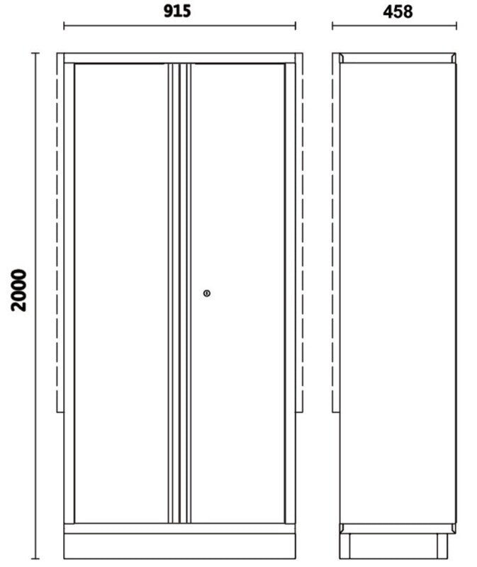 BETA C45PRO 2.0 Werkzeugschrank mit 2 Türen und Halterung