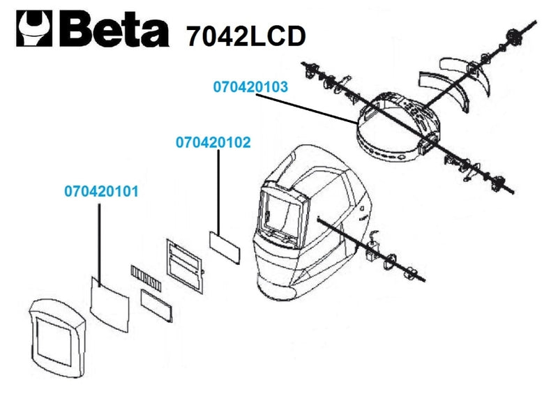 BETA LCD-Schweißermaske 7042LCD mit automatischer Verdunklung
