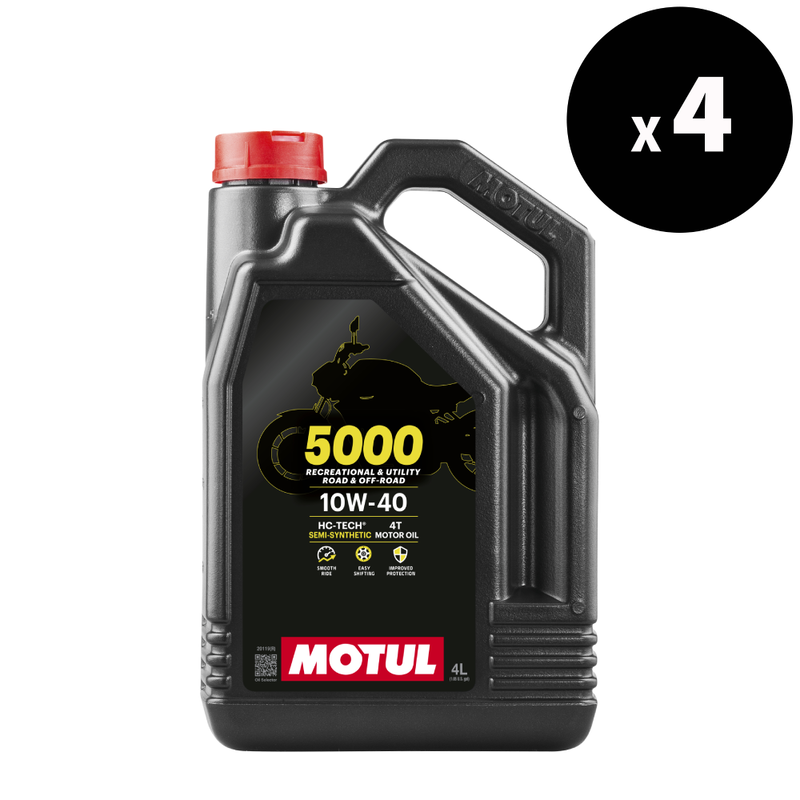 Huile de moteur 5000 4T 10W40, 4 litres, 4 pack [motul]
